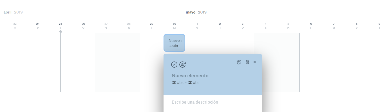 línea de tiempo dropbox paper