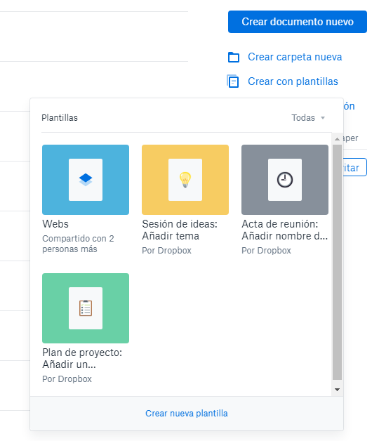 plantillas dropbox paper